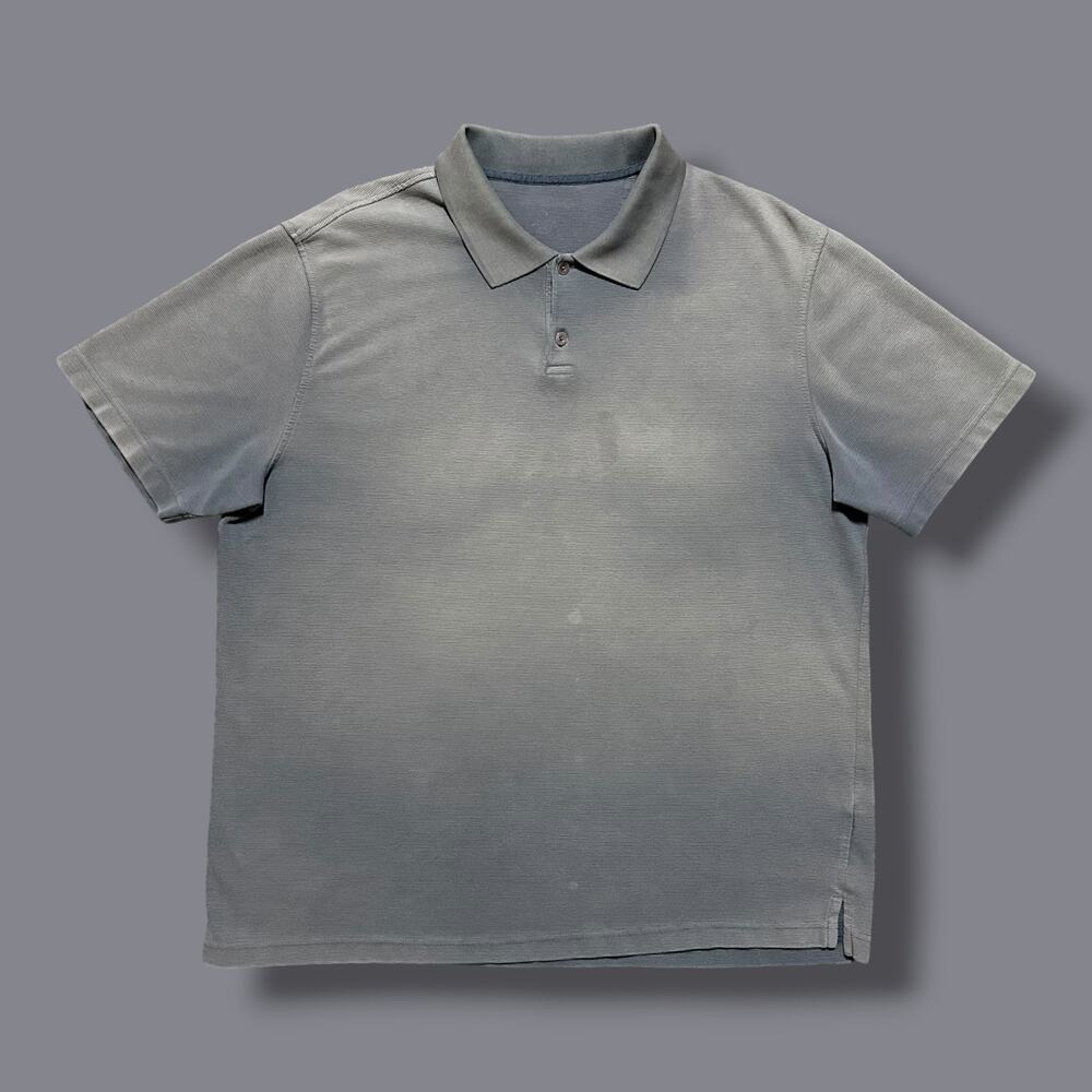 Vintage Sun Faded Shirt Polo Tee Thrashed 80s 90s Gray Minimalist Grunge Goth
